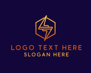 Hexagon Lightning Bolt logo