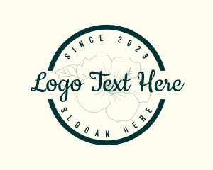 Floral Cafe Badge Wordmark logo