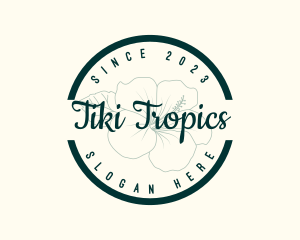 Tropical Hibiscus Flower logo design