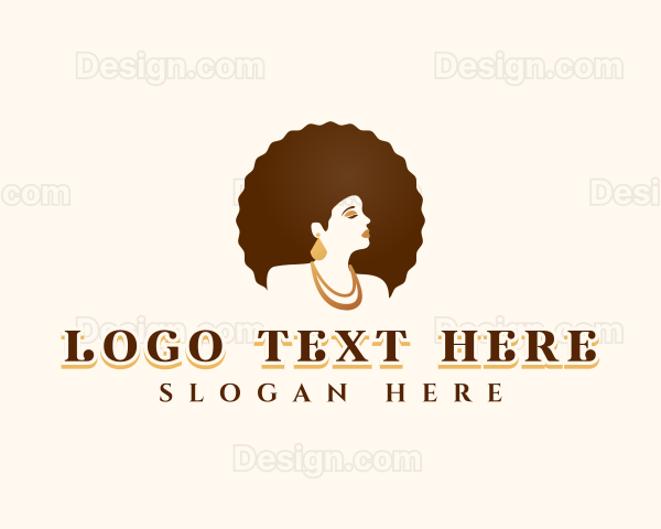 Afro Lady Jewelry Logo