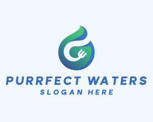 Food & Water Drop logo design