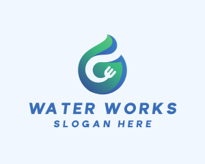 Food & Water Drop logo design