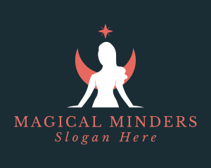 Elegant Moon Fairy Star logo design