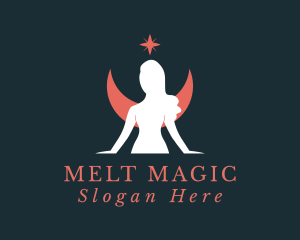 Elegant Moon Fairy Star logo design