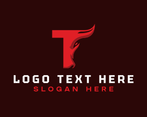 Tamaraw Horn Letter T logo