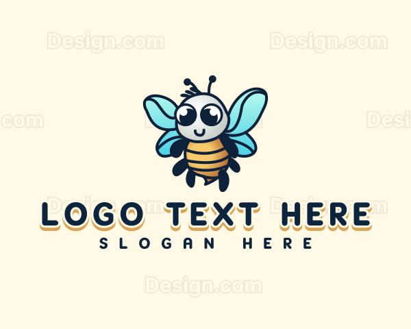 Cute Bee Insect Logo