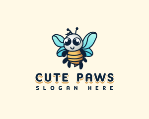 Cute Bee Insect  logo design