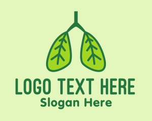 Pulmonology - Leaf Pulmonary Lungs logo design