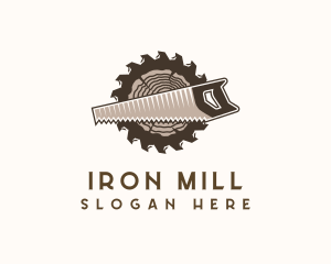 Lumber Mill Saw logo design