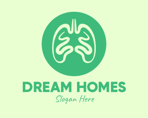 Green Respiratory Lungs Logo