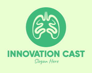 Green Respiratory Lungs Logo