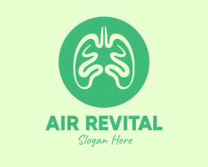 Green Respiratory Lungs logo design