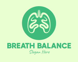 Green Respiratory Lungs logo design