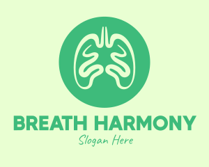 Green Respiratory Lungs logo