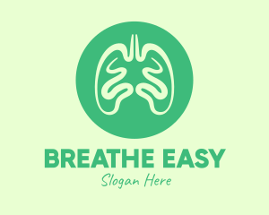 Green Respiratory Lungs logo design