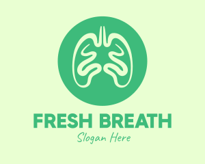 Green Respiratory Lungs logo design