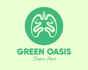 Green Respiratory Lungs logo design