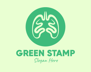 Green Respiratory Lungs logo design