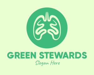 Green Respiratory Lungs logo design