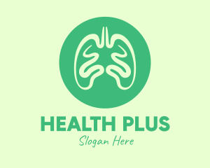 Green Respiratory Lungs logo design