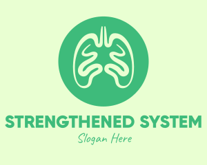 Green Respiratory Lungs logo design