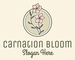 Sakura Flower Badge logo design