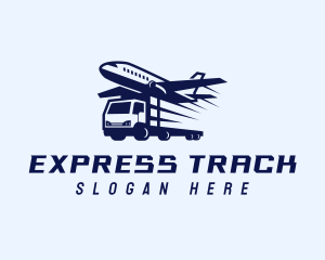 Logistics Airplane Truck logo design