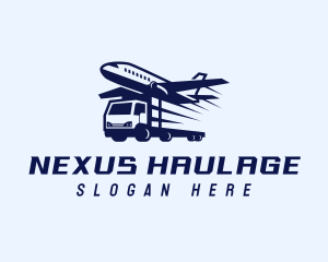 Logistics Airplane Truck logo design