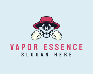 Skull Hat Smoke logo design