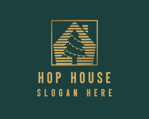 House Christmas Tree logo design