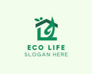 Eco Leaf House logo design