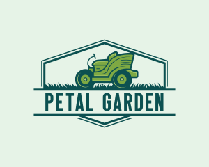 Ride-On Lawn Mower Grass logo design