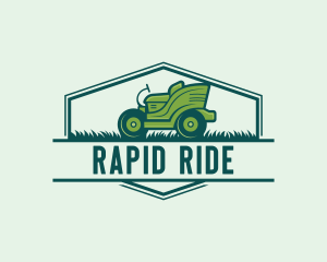 Ride-On Lawn Mower Grass logo design