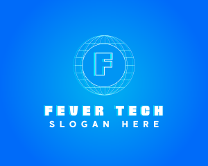 Globe Tech Glitch logo design