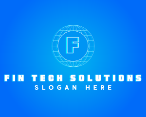 Globe Tech Glitch logo design