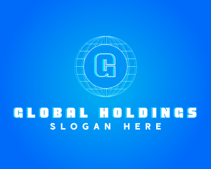 Globe Tech Glitch logo design