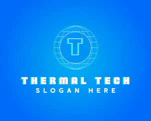 Globe Tech Glitch logo design