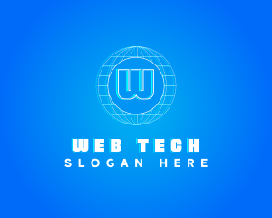 Globe Tech Glitch logo design