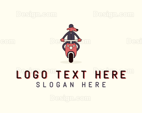 Cartoon Motorcycle Dog Logo