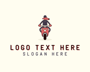 Cartoon Motorcycle Dog logo