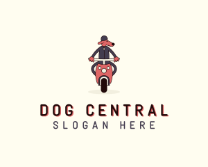 Cartoon Motorcycle Dog logo design