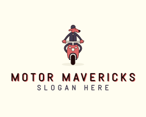 Cartoon Motorcycle Dog logo design