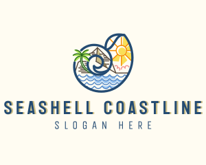 Beach Travel Resort Seashell  logo design