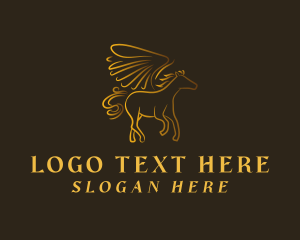 Fantasy - Gold Pegasus Fantasy logo design