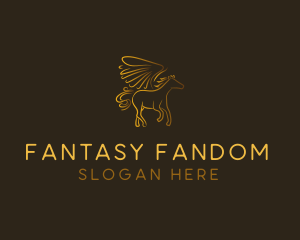 Horse Pegasus Fantasy logo design