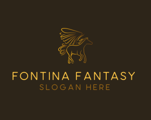 Horse Pegasus Fantasy logo design