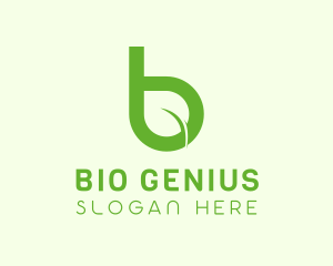 Green Eco Leaf Letter B logo design