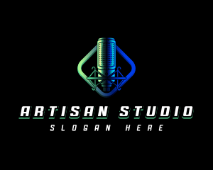 Studio Vocal Microphone logo design