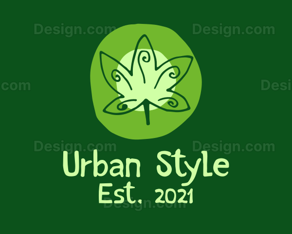 Marijuana Leaf Plantation Logo