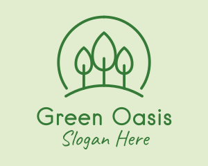 Green Forest Tree Hill logo design